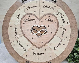 Unity / Family Puzzle, Blended Family, Unity Alternative, Wedding Puzzle, Various Designs, beach or destination wedding, gift for her