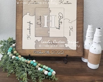 Unity Puzzle, Family Puzzle, Blended Family Puzzle, Unity Alternative, Family Celebration, Wedding Ceremony Puzzle - Square/Rectangle Design