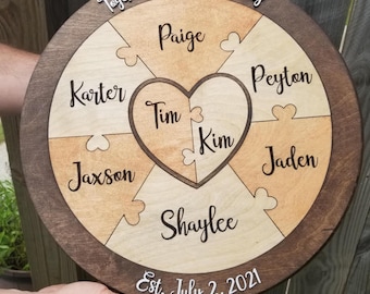 Unity or Family Puzzle, Blended Family, Unity Alternative, Wedding Ceremony Puzzle - Fully Customized, Unity Ceremony Ideas, 4-12 pieces
