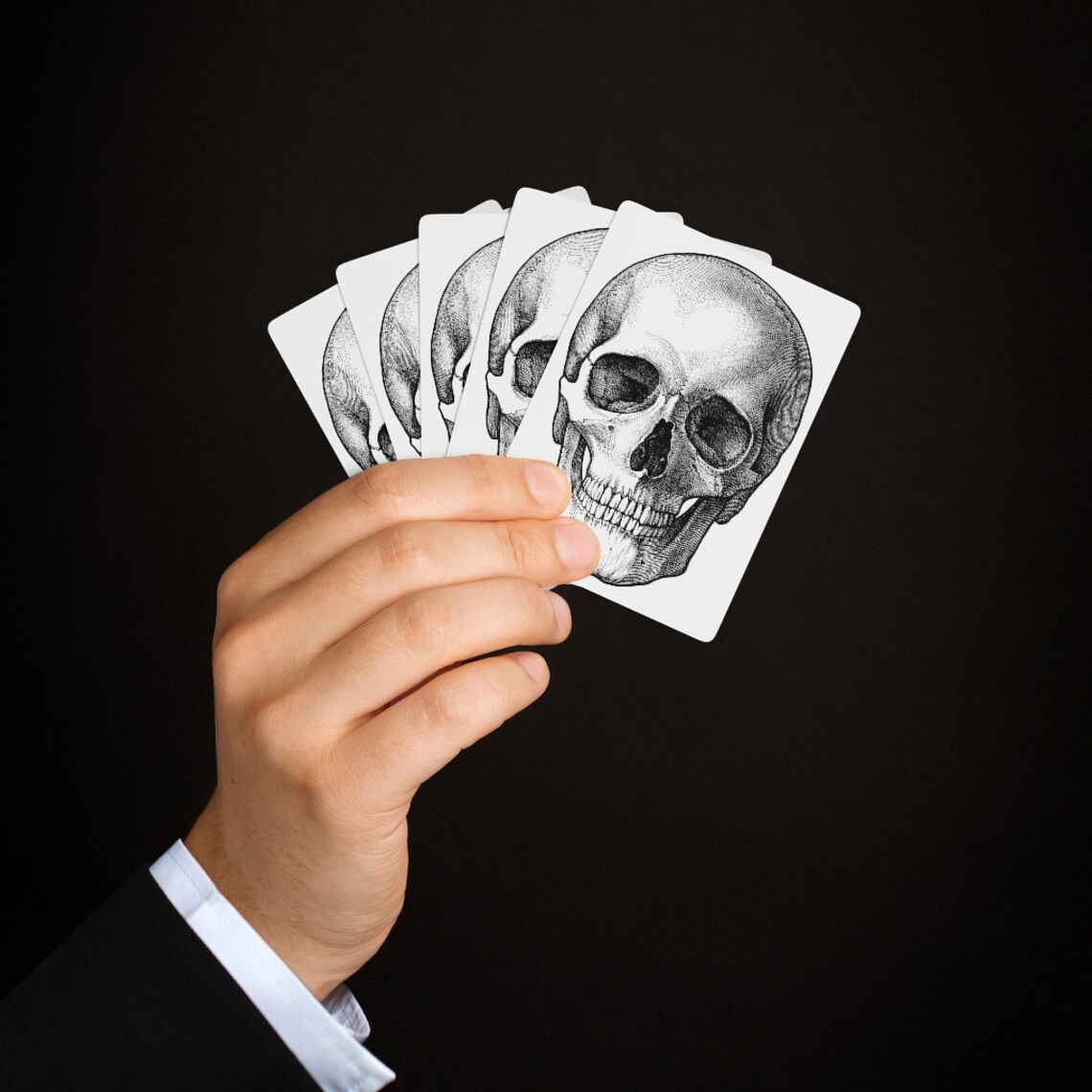 Custom Poker Cards Skull Playing Cards Halloween Card Set Etsy