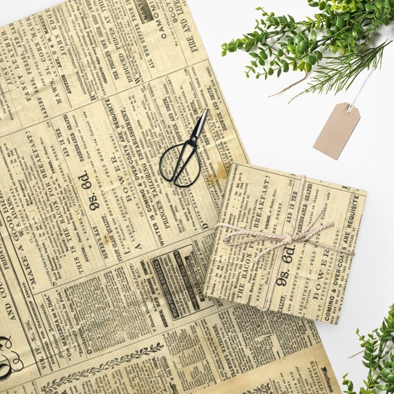 Vintage Newspaper Wrapping Paper Vintage Gift Wrap Unique Etsy
