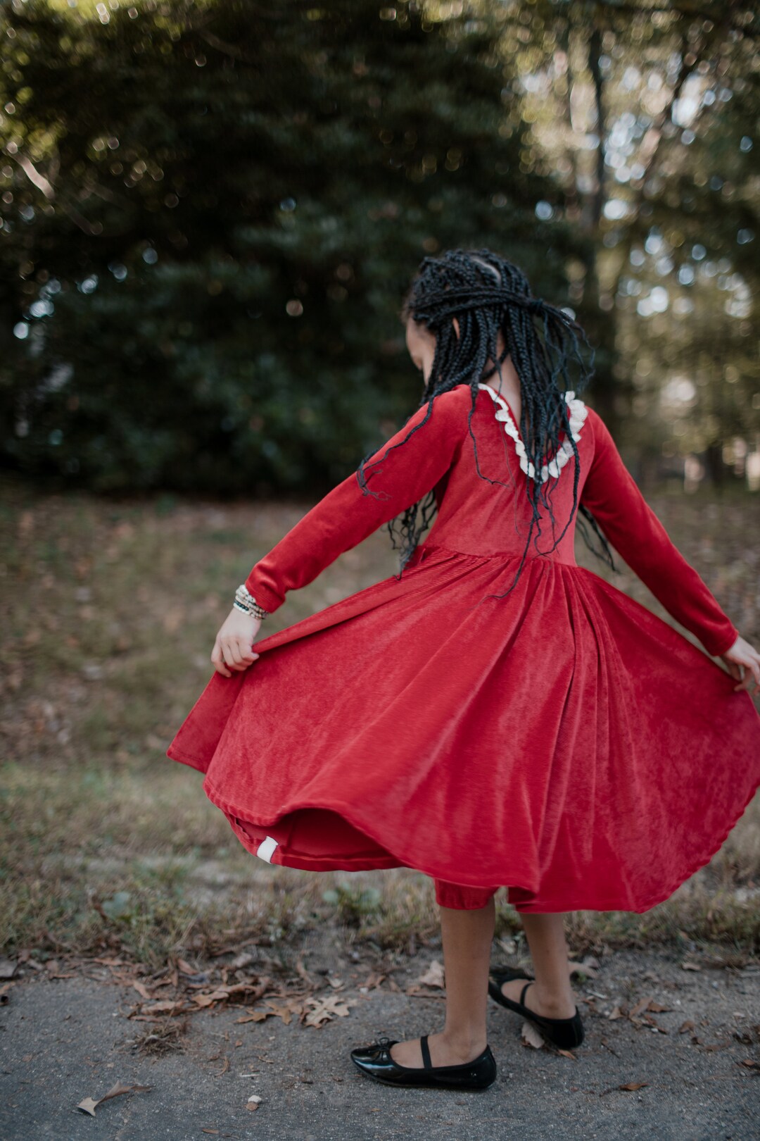 Solid Rib Knit Girls Twirl Dress Available In Five Fall Colors