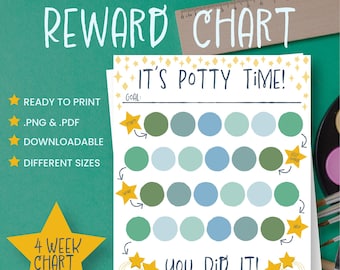 Potty Training Reward Chart | Potty Chart | Potty Reward Chart | Reward Chart For Toddlers | Printable Sticker Chart | Digital Download