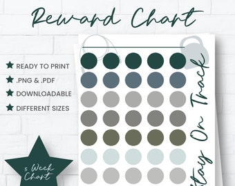 Gym Reward Chart | Weight Loss Reward Chart| Reward Chart For Adults | Workout Reward Chart | Printable Sticker Chart | Digital Download