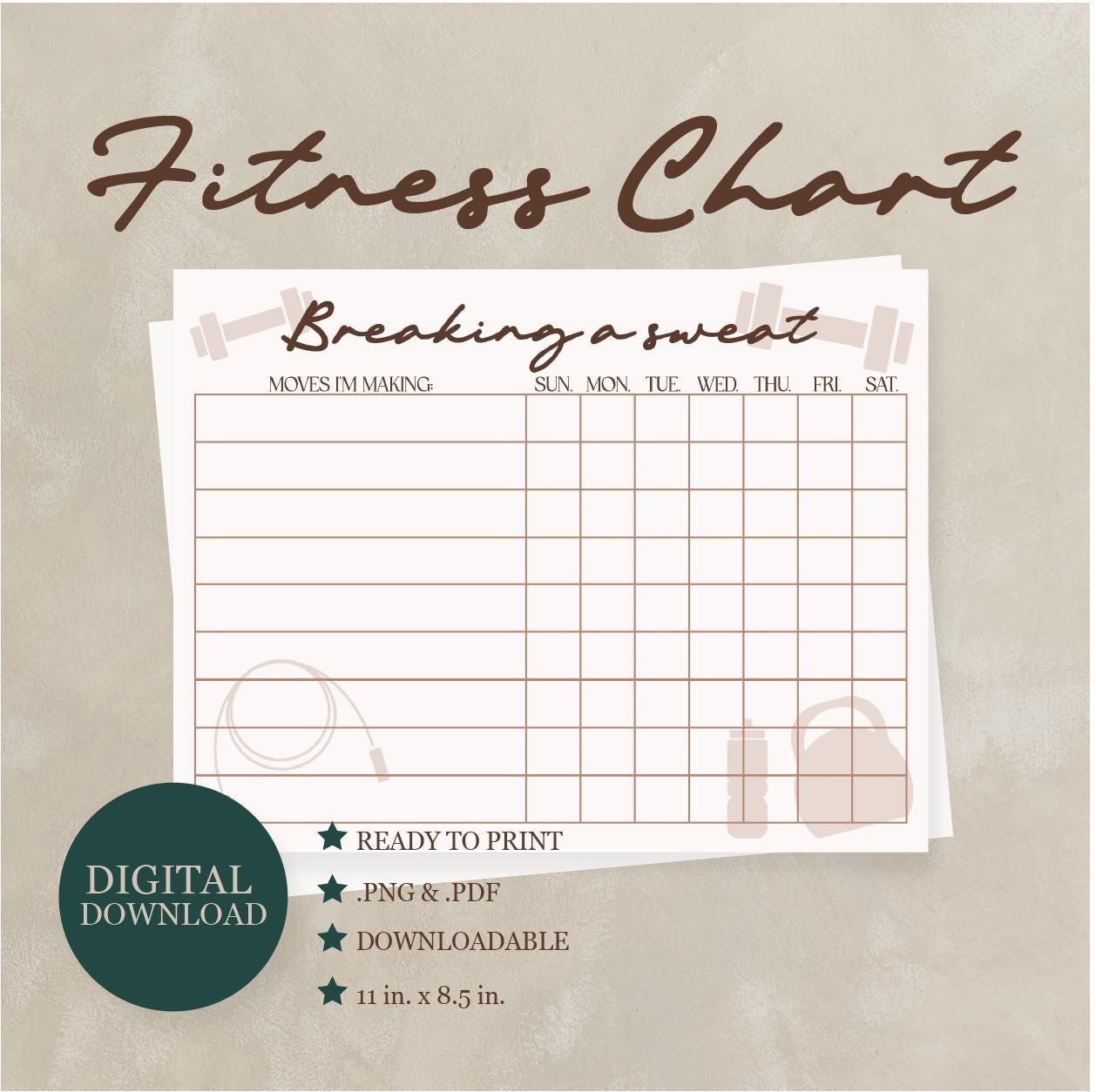 Gym Reward Chart | Workout Tracker Chart |Weight Loss Reward Chart| Reward Chart For Adults | Workout Chart | Printable Exercise Chart |