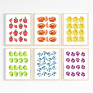 Set of 6 Eat the Rainbow Wall Art Poster | Digital Download | Print at home 8.5"x11" | Fruit and Vegetable | Dietitian Office Decor