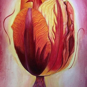 Tulip Oil Painting, Flower Oil Painting, Art Print, Oil Paint Print, Gift Print, Cadeaubonnen, Onafhankelijke Kunstenaar, UK Art Print, Wall Art