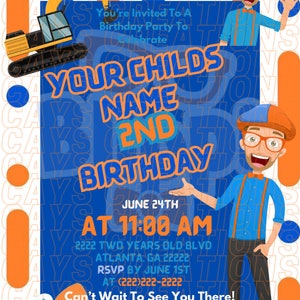 Buy Blippi Invitation Online In India - Etsy India