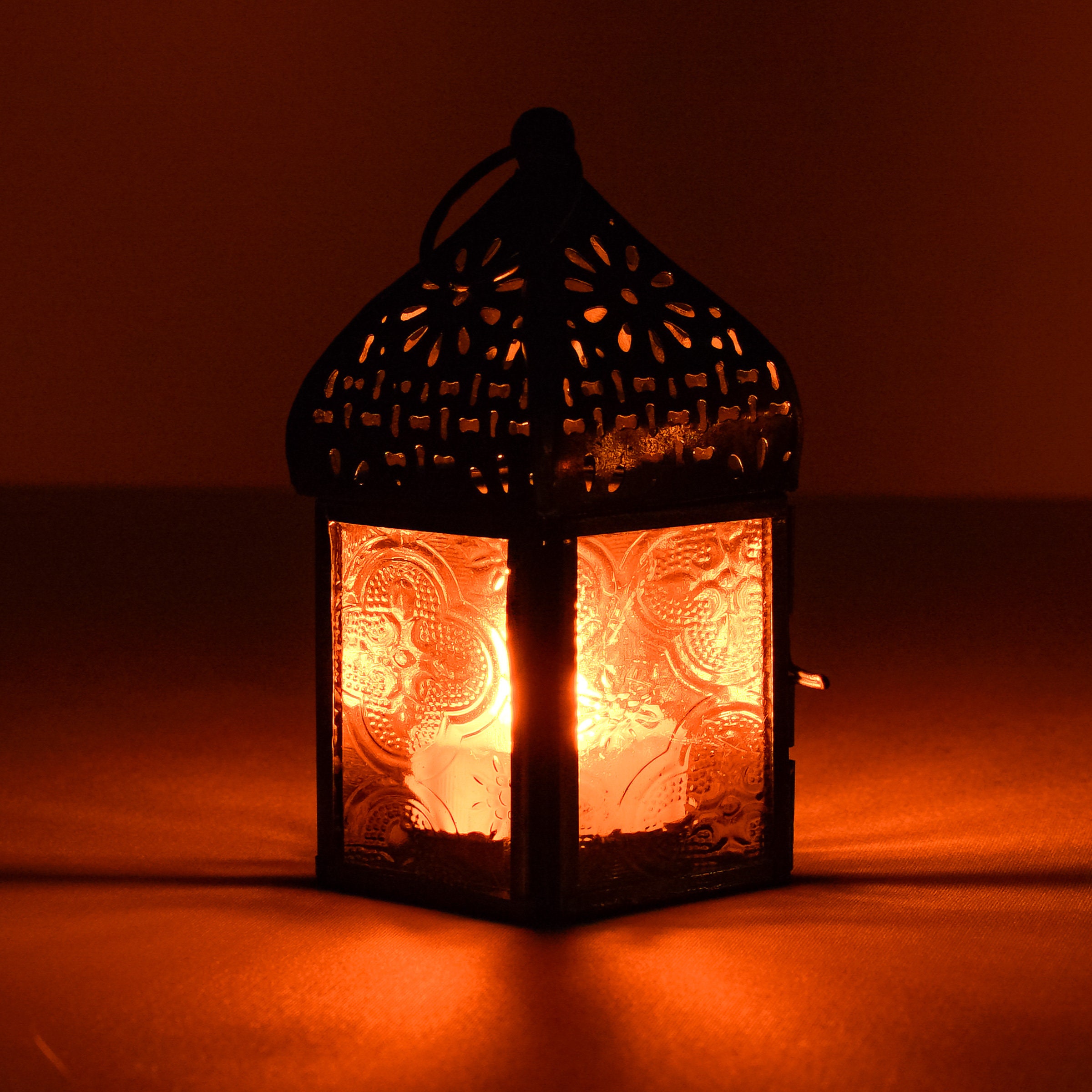 Yellow Glass Tealight Lantern Etsy