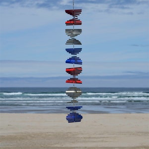 Stainless Steel Stacked Shimmering Helix Wind Spinner