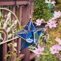 Moroccan Star Tealight Lantern: Boho Chic Stamped Glass Hanging Decor