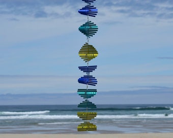 Stainless Steel Stacked Shimmering Helix Wind Spinner