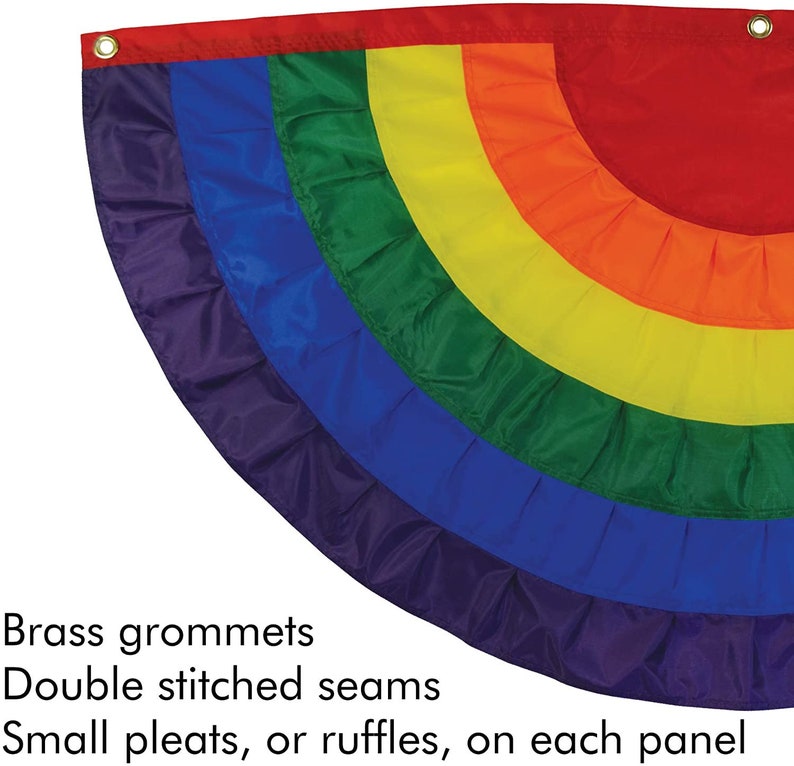 Rainbow Ruffle Corner Bunting Set of 2 image 3