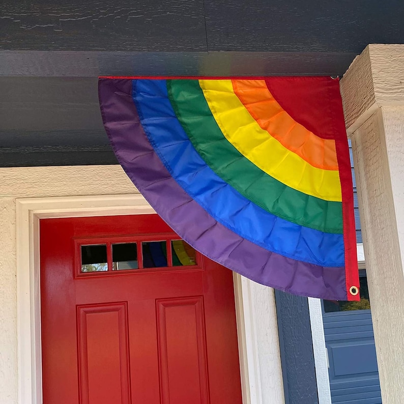 Rainbow Ruffle Corner Bunting Set of 2 image 1