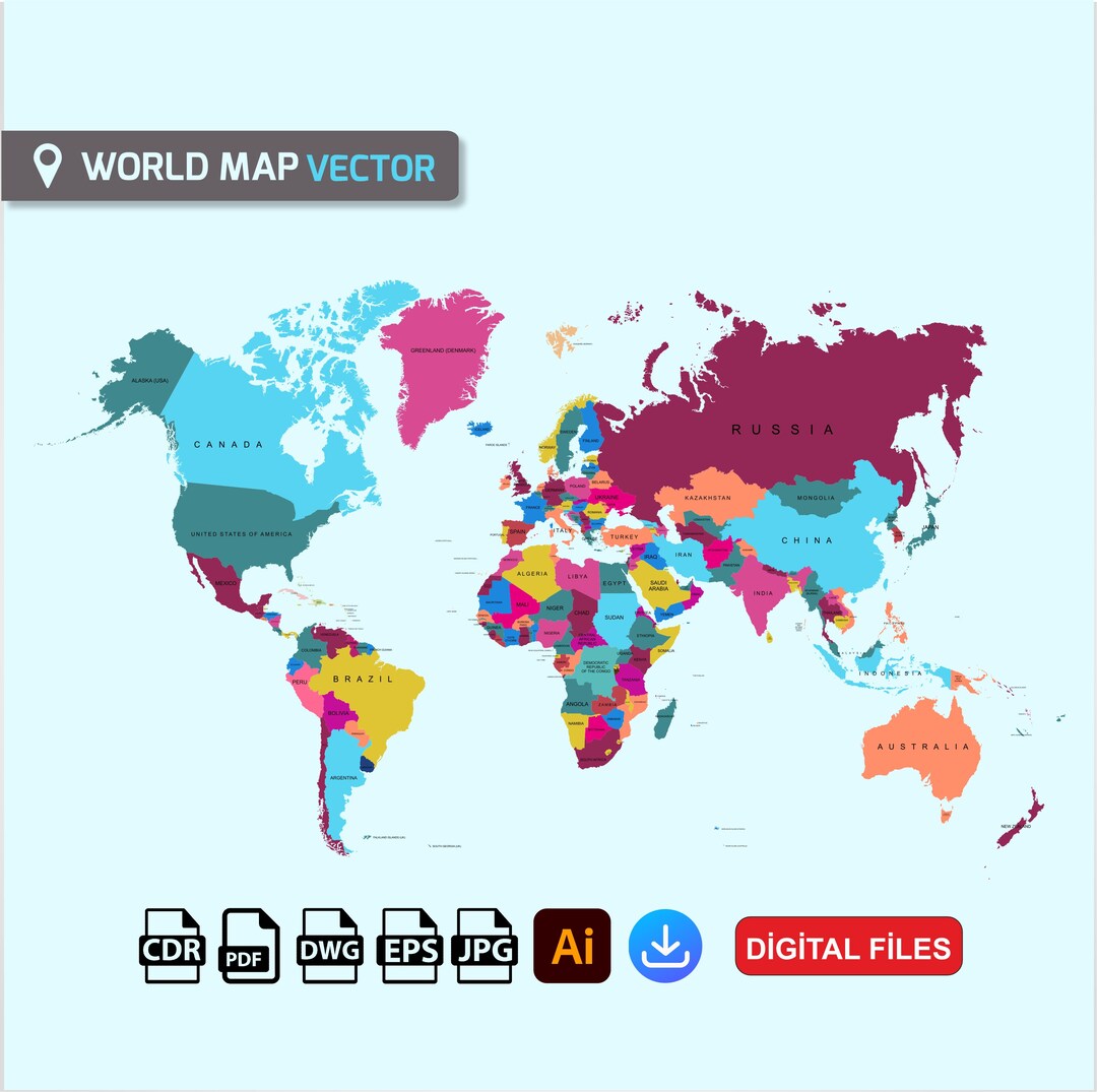 WORLD MAP Etsy