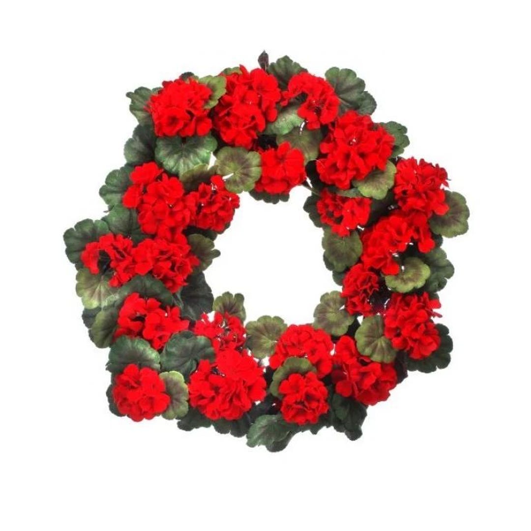Red Geranium Wreath - Etsy