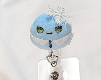 Portatarjetas de identificación retráctil de peluche de Love and Deepspace Zayne Snowyblobbu con clip metálico para cinturón [Hecho a mano]