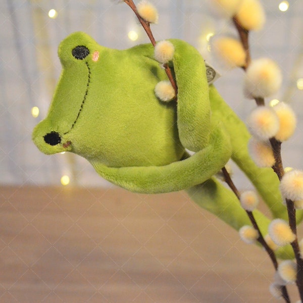 Long Frog Plush with Magnetic Hands