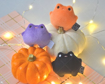 Mini Frog Plush [set of 3] - Seasonal Halloween Trio [Handmade]