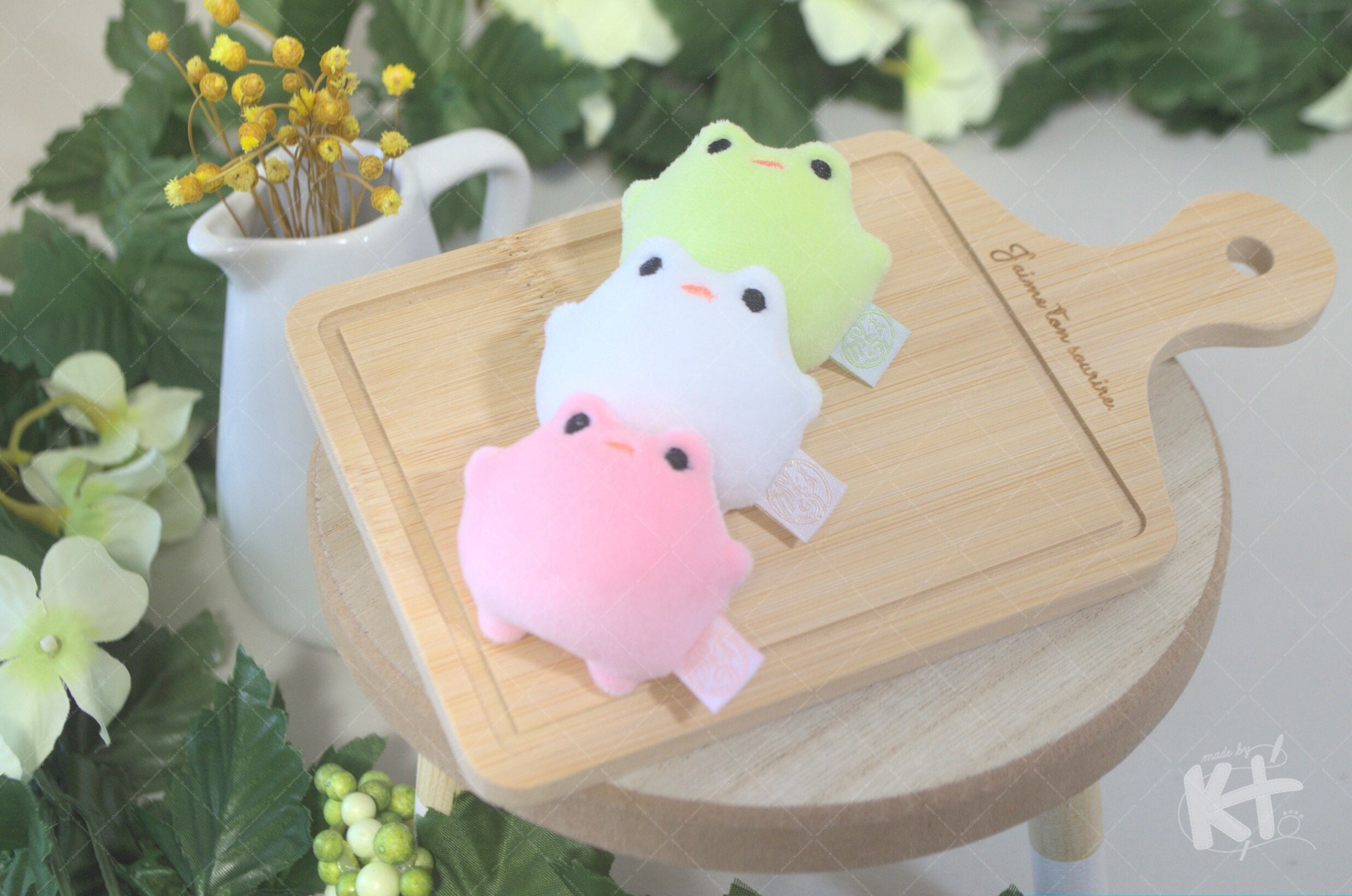 Mini Frog Plush [set of 3] - Sakura Dango Trio [handmade] - Etsy