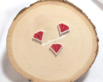 Parche Mini Diamantes Rojos [juego de 3], parche termoadhesivo de 0,5 pulgadas