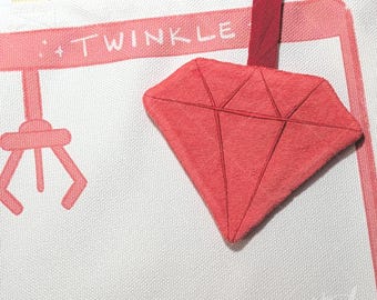 Gema de diamante rojo / Mini toalla de mano [Hecha a mano]