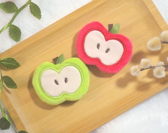 Pinza para el cabello con forma de manzana, 5,7 cm [Hecha a mano]