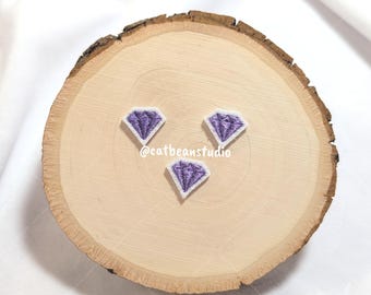 Parche de mini cristales morados [juego de 3], parche termoadhesivo de 0,5 pulgadas.