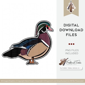 Wood Duck Digital Download Design, Wood Duck Art, Outdoors Art | PNG Design
