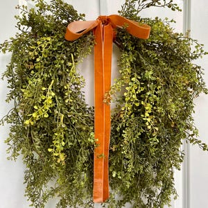 Cascading Wreath for Front Door, Fall Hanging Greenery Wreath, Everyday Wreath, Year Round Wreath, Cottage Core, Modern Farmhouse, Autumn