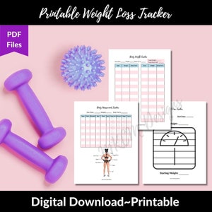 Tracker de perte de poids imprimable, Journal de perte de poids, Tracker de fitness imprimable