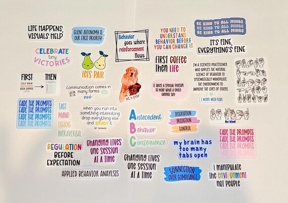 Behavior Analysis Stickers!! -- BCBA, BCaBA, RBT -- Use on a computer, water bottle, notebook, binder & more!