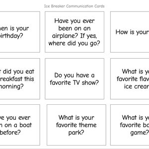 Ice Breaker Question Cards - Etsy