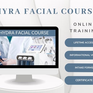 Hydradermabrasion Hydrafacial RF Ultrasonic Spatula Oxygen Facial Course Online Video Manual ultrasound, Ultrasonic, Certificate, Documents