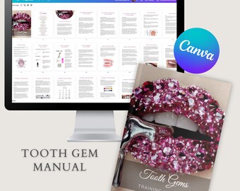 Tooth Gem Canva Editable Training Course Teeth Jewel Manual Template Tutorial Learn Teach Student Educator Ebook PDF Step By Step Guide