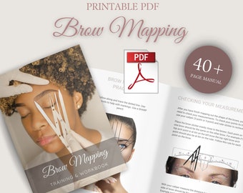 Brow Mapping PDF Printable Manual Tutorial Course Training and Eyebrow Design Workbook Template Ebook Student Educator A4