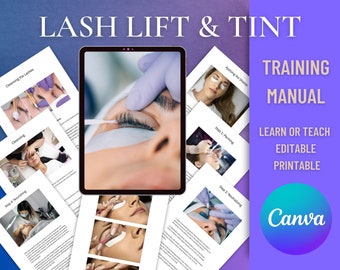Lash Lift & Tint Editable Manual Canva Course Ebook Tutorial - Etsy