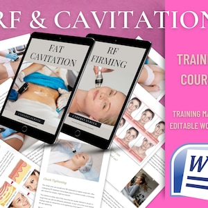 Editable MS Word RF and Ultrasound Cavitation Body Contouring & Face Lift Training Course, Radiofrequency skin toning, Anti-aging Manual