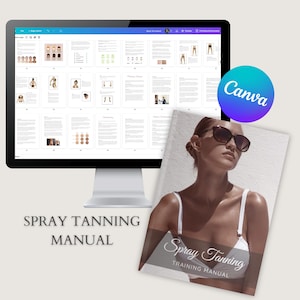 Spray Tanning Canva Editable Manual Spray Tan Tutorial Spray Tanning Course Spray Tanning Training Template Ebook Student Educator