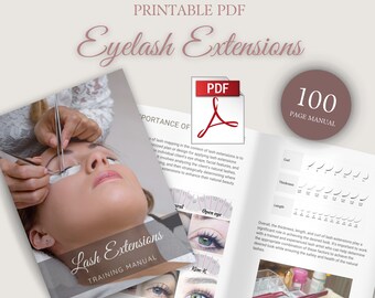 Eyelash Extensions Classic Beginner PDF Printable Manual Tutorial Course Training Template Ebook Student Educator A4 Learn Classic Lashing