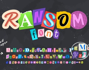 Ransom Font PNG, Cool Font, Newspaper Font, Cut Off Font, Font, PNG