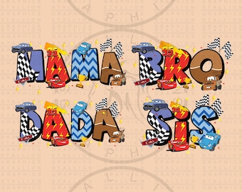 Bundle Dad Mama Bro Sis Family Trip 2024 Png, SVG Lightning McQueen Png, Vacay Mode Png, Png Cars Sublimation Design, Digital File