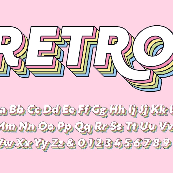 Retro Font PNG, PNG, Font, Retro, Old School Font, Disco PNG