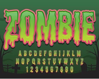 Zombie Font, Font, PNG, SVG, Zombie, Halloween