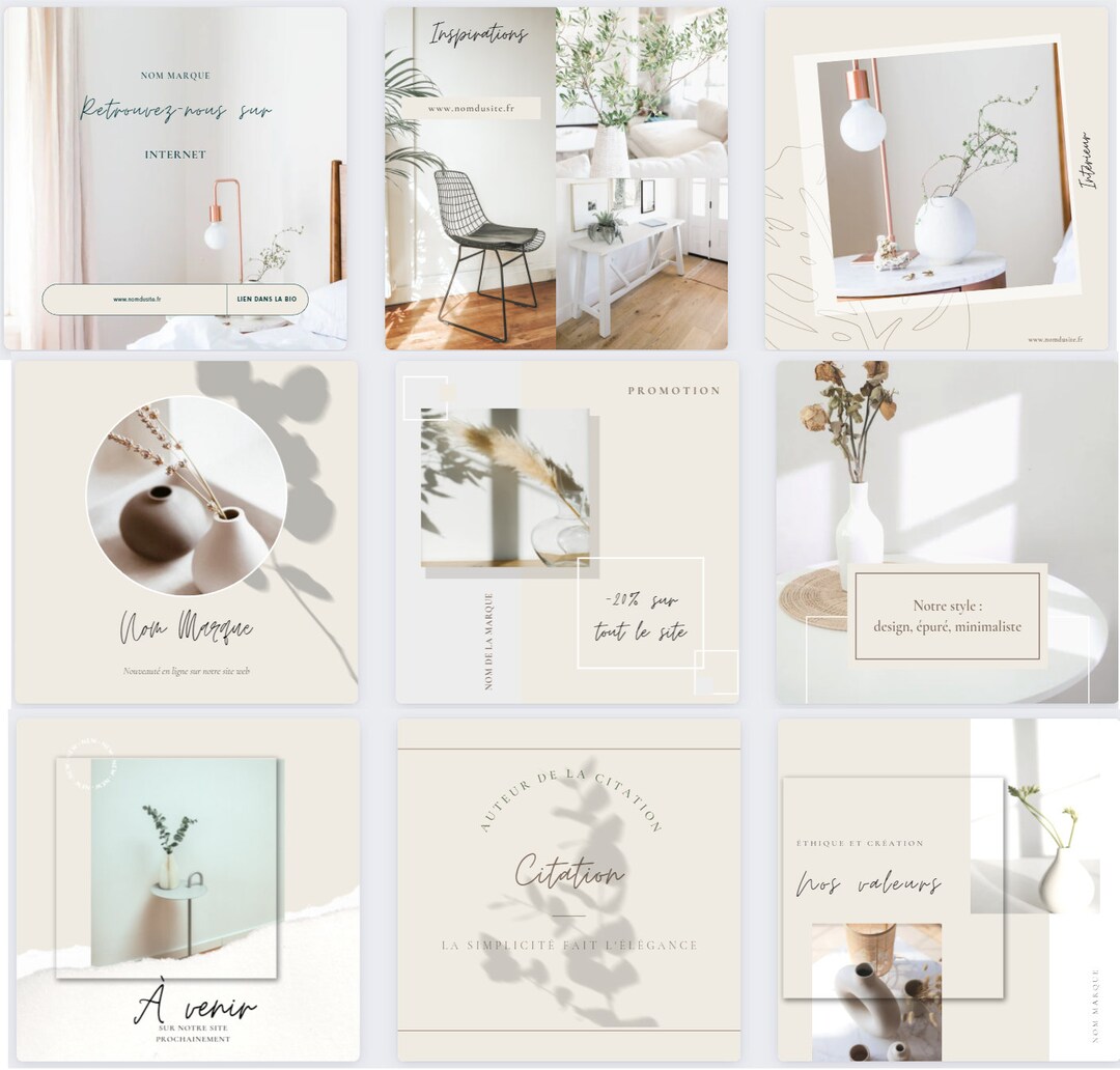 Minimalist Beige French Instagram Template "home Interior Decoration ...