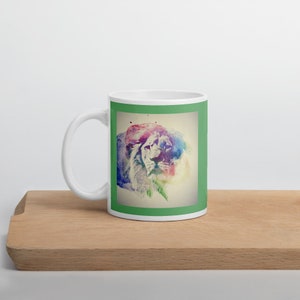 Caneca Gone to Narnia Lion - caneca de café verde/presente de xícara de chá