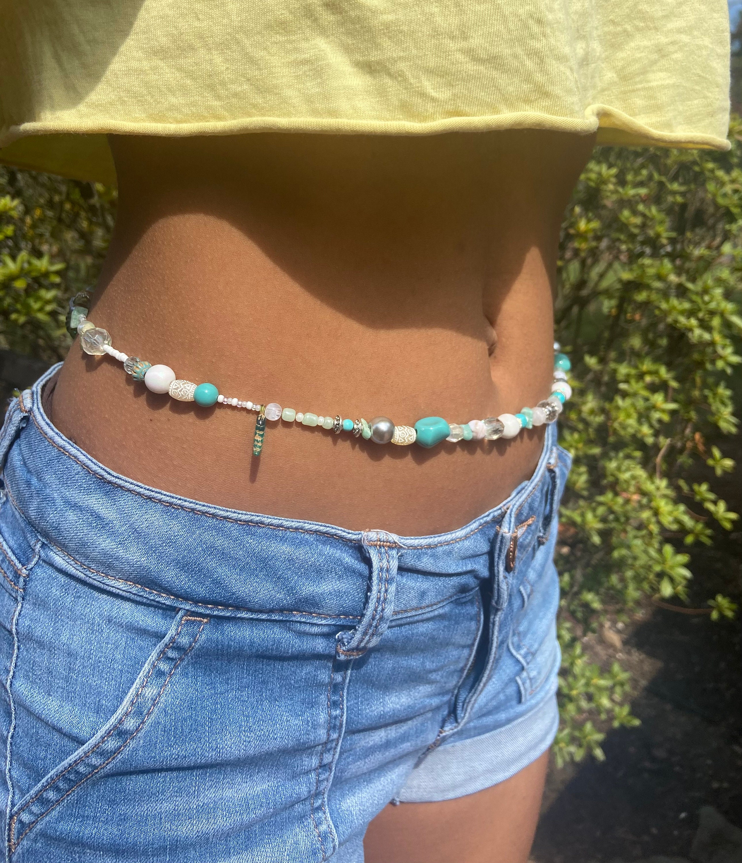 Spring Summer New Boho Minimalism Multilayer Waist Beads For Women