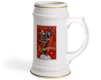 Vintage Red Krampus Beer Stein