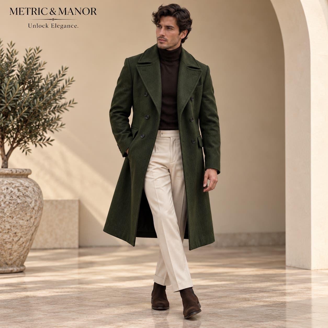 Olive Green Overcoat Men - Etsy