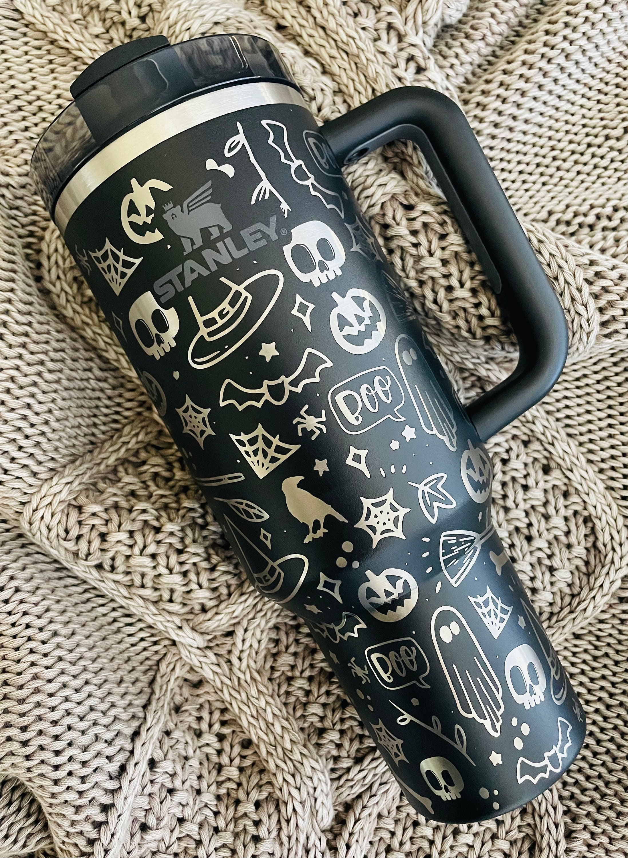 40oz Stanley Quencher | Halloween Doodle Engraved Stanley
